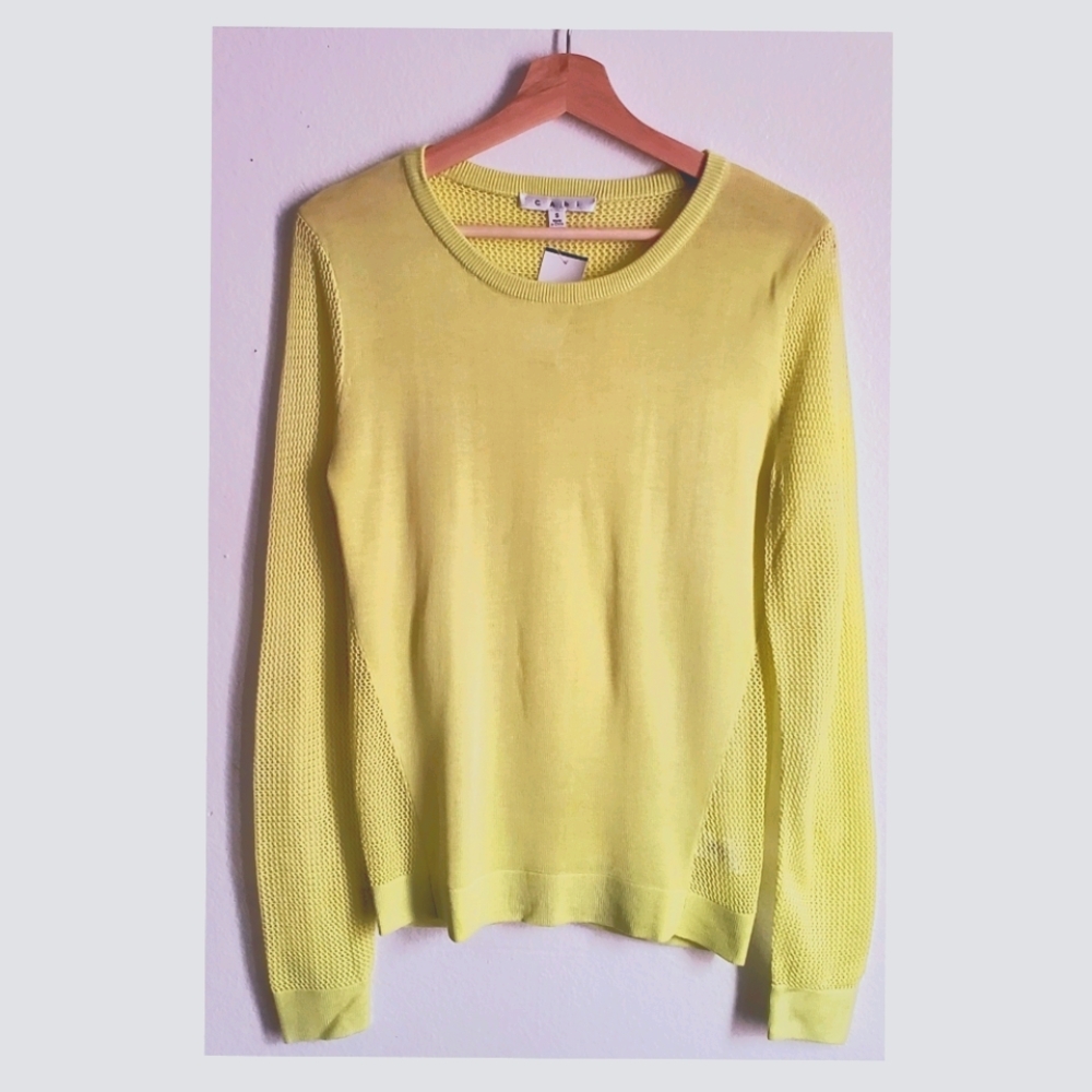 Cabi Split Back Sweater Sz S Green